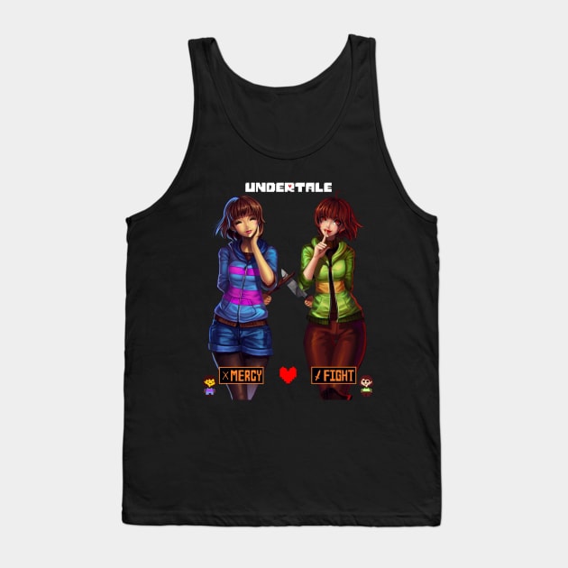 Undertale Frisk and Chara Tank Top by PuddingzZ